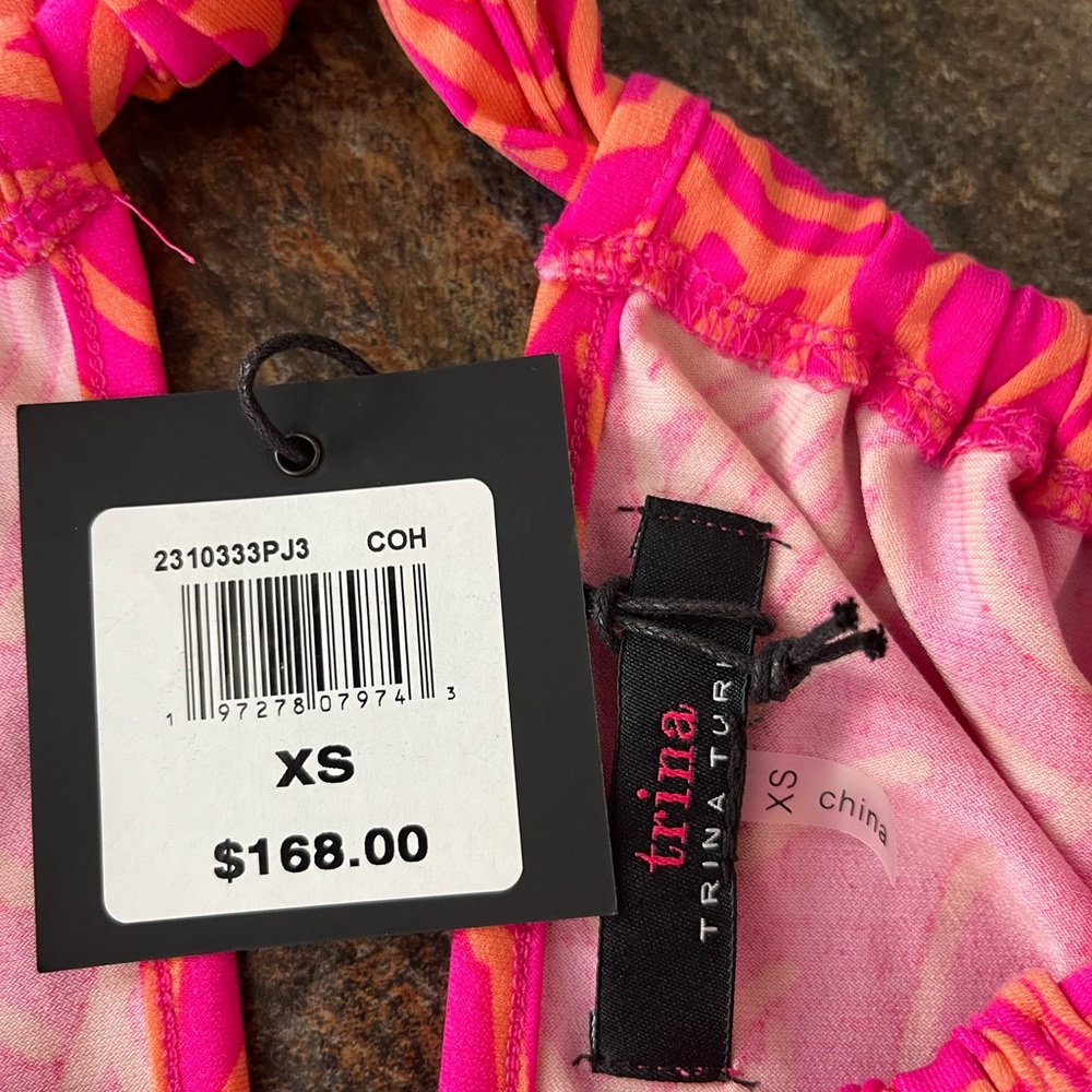 New Trina Turk pink Juju halter neck mini resort ready shift dress. Size XS - Picture 7 of 9